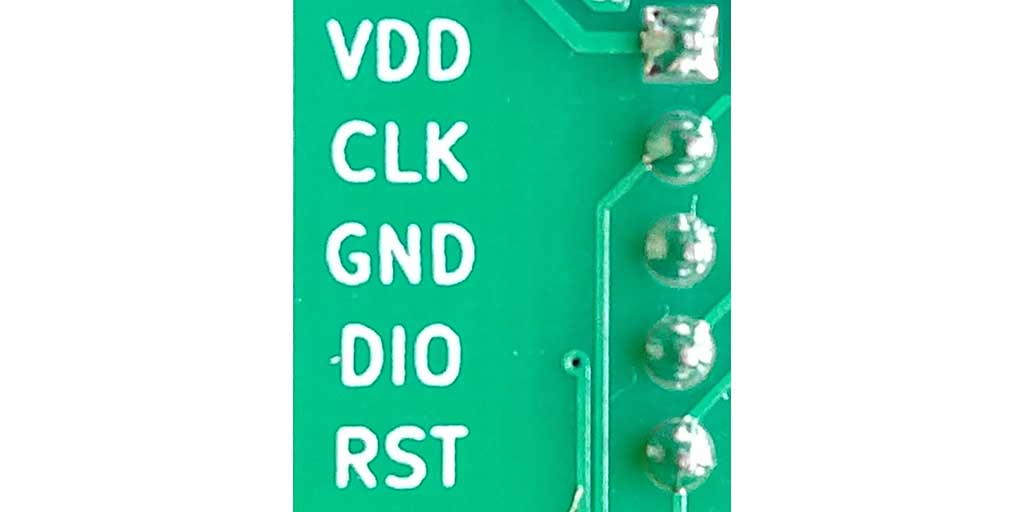 programming connector on the development board