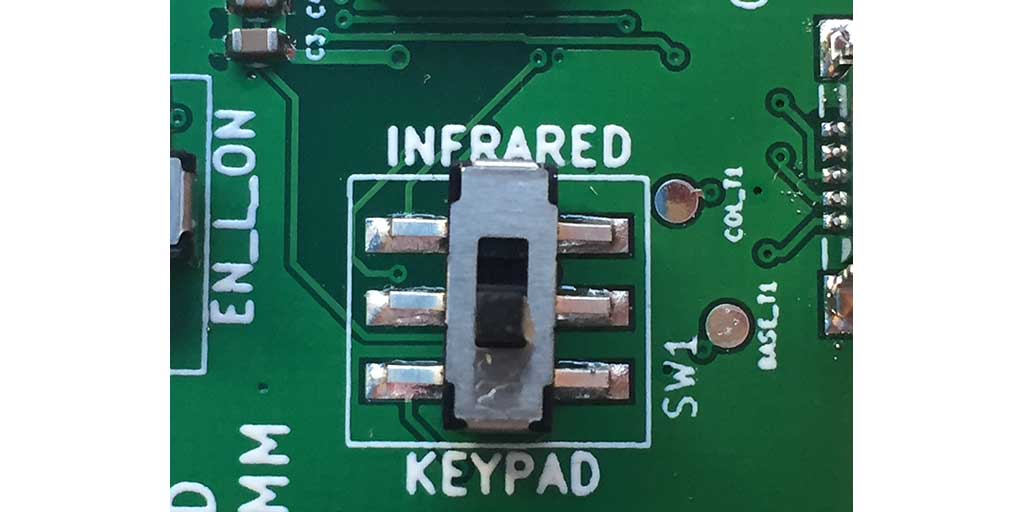 labels for all switches, power jumpers, and headers on the development board