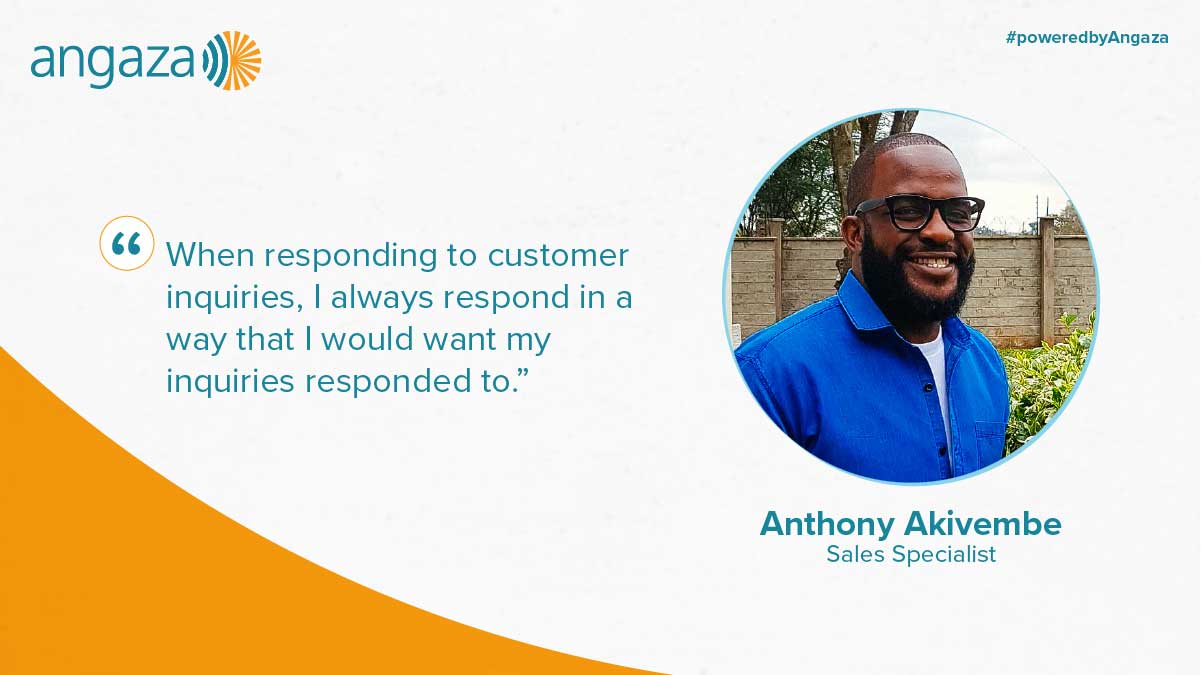 Angaza sales specialist - Anthony Akivembe's