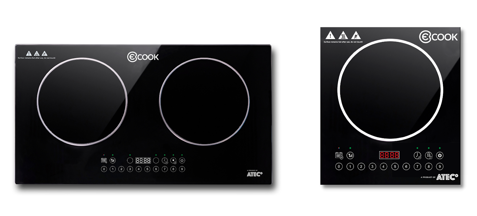 ATEC's eCook double burner and single burner cooktops